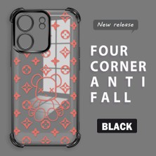 Ucuc Poco C65 Uyumlu Şeffaf Dört Köşe Kaplama Parlak Kenar Silikon Kılıf