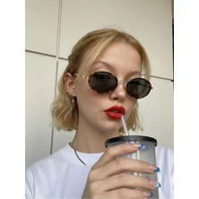 Funeyes Brandy Leopar Desenli Elips Metal Trend Güneş Gözlüğü