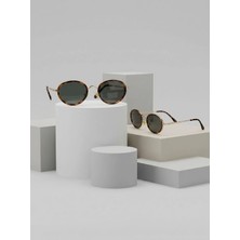 Funeyes Brandy Leopar Desenli Elips Metal Trend Güneş Gözlüğü