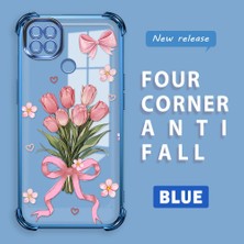 Ucuc Redmi 10A Uyumlu Şeffaf Dört Köşe Kaplama Parlak Kenar Silikon Kılıf