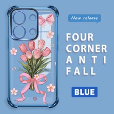 Ucuc Redmi Note 13 4g Uyumlu Şeffaf Dört Köşe Kaplama Parlak Kenar Silikon Kılıf