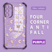 Ucuc Samsung Galaxy A14 Uyumlu Şeffaf Dört Köşe Kaplama Parlak Kenar Silikon Kılıf