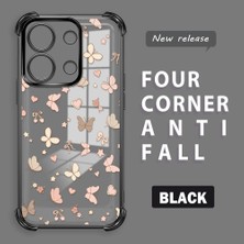 Ucuc Redmi Note 13 4g Uyumlu Şeffaf Dört Köşe Kaplama Parlak Kenar Silikon Kılıf