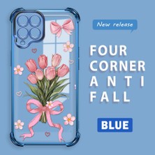 Ucuc Samsung Galaxy M33 Uyumlu Şeffaf Dört Köşe Kaplama Parlak Kenar Silikon Kılıf