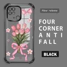 Ucuc Redmi 10C Uyumlu Şeffaf Dört Köşe Kaplama Parlak Kenar Silikon Kılıf