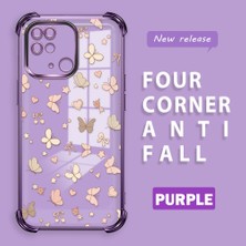 Ucuc Redmi 10C Uyumlu Şeffaf Dört Köşe Kaplama Parlak Kenar Silikon Kılıf