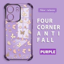 Ucuc Redmi 13C Uyumlu Şeffaf Dört Köşe Kaplama Parlak Kenar Silikon Kılıf