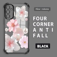 Ucuc Samsung Galaxy A14 Uyumlu Şeffaf Dört Köşe Kaplama Parlak Kenar Silikon Kılıf