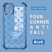 Ucuc iPhone 11 Uyumlu Şeffaf Dört Köşe Kaplama Parlak Kenar Silikon Kılıf