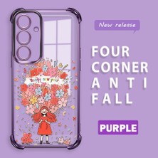 Ucuc Samsung Galaxy S24 Plus Uyumlu Şeffaf Dört Köşe Kaplama Parlak Kenar Silikon Kılıf