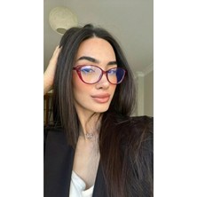 Funeyes Diana Bordo Cat Eye Slim Ince Çerçeveli Hafif Mavi Işık Korumalı Gözlük | 50 Ekartman |