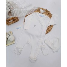 İmaj Kelebek Kız 3'lü Bebek Tulumu Ekru
