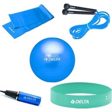 Delta 55 cm Pilates Topu Bandı Aerobik Loop Bant Atlama İpi Pompa