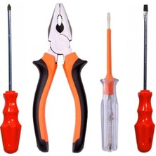 Moonshop Pense Kontrol Kalemi Yıldız ve Düz Tornavida Tamirci Seti 4'lü Set