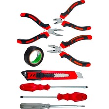 Moonshop 3 Lü Mini Pense Yan Keski Kargaburnu Set+3 Lü Tornavida+Falçata+Bant Takım Seti.