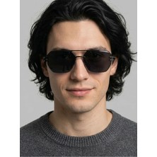 Funeyes Edson Metal Siyah Çerçevesiz Erkek Güneş Gözlüğü Büyük Hafif Ürün