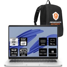 Dell Pro 14 Intel Core Ultra 7 255U 24GB 512GB SSD 14" Fhd+ Fdos Taşınabilir Bilgisayar & Per4 Çanta BTO107PC14250P312