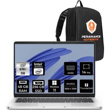 Dell Pro 14 Core Ultra 7 255U Notebook 48GB RAM 256GB SSD 14" FHD+ Win11 Home + Per4 Çanta BTO107PC14250P376
