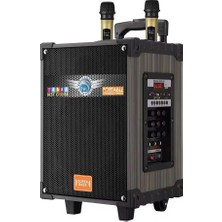 LT-910 Şarjlı Kumandalı Çift Mikrofonlu Hoparlör Karaoke Sistemi 80 Watt Taşınabilir Amfi Hoparlör