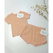 İmaj Organik Somon Şortlu Bebek Takım Somon