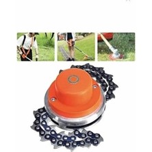 Moonshop Zincirli Tırpan Aparatı Başlık Ot Biçme Zincirli Misina Benzinli Ot Çim Biçme Tırpan Aparatı.