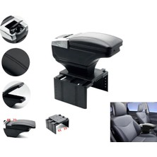 Oto h.i.t. Citroen C3 Mk2 Uyumlu Bardaklıklı Lüks Kol Dayama Kolçak Siyah Ithal.