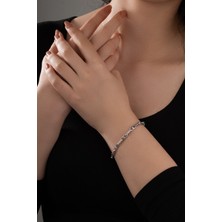 Spossy Silver Jewelry Zarif Taşlı Tasarım Bileklik