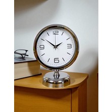 Karahanbey Silver Line 25 x 20 cm Metal Krom Masa Saati