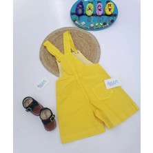 Overdo Zürafa Desen Keten Salopet Yeşil