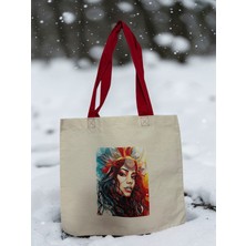 Al Davin Kadın Baskılı Bez Gabardin Çanta