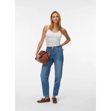 Vero Moda Yüksek Bel Düz Paça Loose Fit Mavi Kadın Denim Pantolon Vmtessa Hr Mom Jeans RA380 Ga Noos