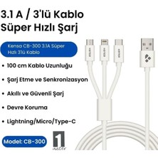 FaroxTech Çoklu Hızlı Şarj Kablosu 3.1 A Süper Hızlı