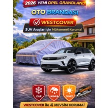 WestCover Yeni Kasa Opel Grandland 2025-2026 Uyumlu (Turuncu Dikişli-Ref) Oto Brandası,araba Çadırı