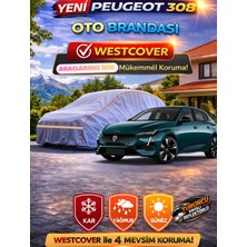 WestCover Yeni Peugeot 308 Hb  Uyumlu (Turuncu Dikişli-Ref) Oto Brandası,araba Çadırı