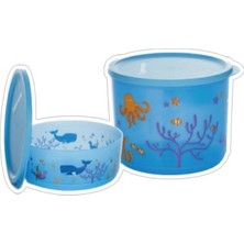 Tupperware Silindir Kabı 950 ml ve 2.1 Lt Denizde Yaşam