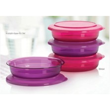 Tupperware Kristalin Kase Mor Pembe  Saklama Kap