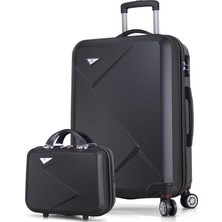 My Valice Diamond Abs 2'Li Valiz Seti Makyaj + Orta Boy Siyah