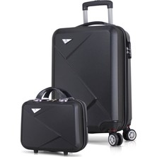 My Valice Diamond Abs 2'Li Valiz Seti Makyaj + Kabin Boy Siyah