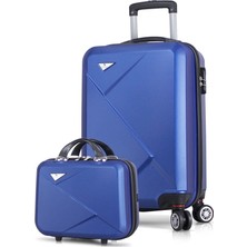 My Valice Diamond Abs 2'Li Valiz Seti Makyaj + Kabin Boy Mavi