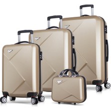 My Valice Diamond Abs 4'lü Travel Valiz Seti Gold