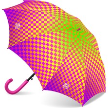 Coral High Kids Neon Renkli Dama Desenli Çocuk Şemsiyesi 36102