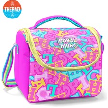 Coral High Kids Pembe Su Yeşili Harf Desenli Thermo Beslenme Çantası 37141