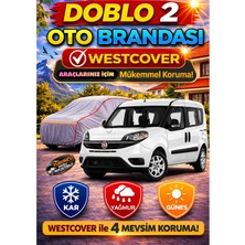 WestCover Fiat Doblo 2  Uyumlu (Turuncu Dikişli-Ref) Oto Brandası,araba Çadırı