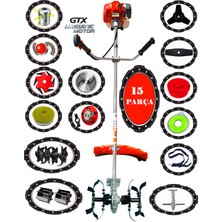 Eisenn German Grünpro-15 F400 Yan Tip Tırpan + Akrobat Çapalama + Toprak Eşeleme 15 Parça Tam Set