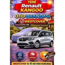 WestCover Yeni Renault Kangoo Uyumlu (Turuncu Dikişli-Ref) Oto Brandası,araba Çadırı
