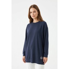 Ceremony Logo Işlemeli Lyocell Sweatshirt 163 Lacivert