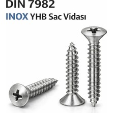 Cıvata Deposu Dın 7982 Inox 3.5X25 Yhb Sac Vidası 100 Adet