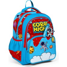 Coral High Kids Astronot Uzay Desenli Üç Bölmeli Okul Sırt Çantası 33245