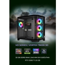 MOD GAMING VORTEX AMD Ryzen 7 7800X3D | RTX5060Ti 16GB | 32GB RAM | 1 TB SSD 6000/4000 MB/s | 240 MM Sıvı Soğutma | Oyuncu OEM PAKET | Steam Cüzdan Bakiyesi Hediyeli