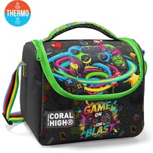 Coral High Kids Siyah Gamer Desenli Thermo Beslenme Çantası 37158